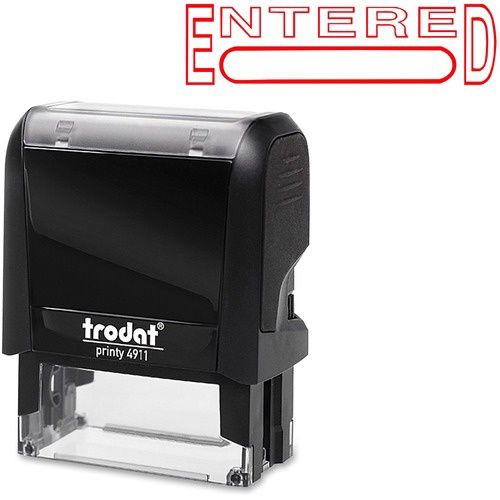 Trodat Self Inking Stamp, Date Stamp With ENTERED, Red