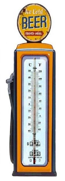 Gas Pump Beer Thermometer