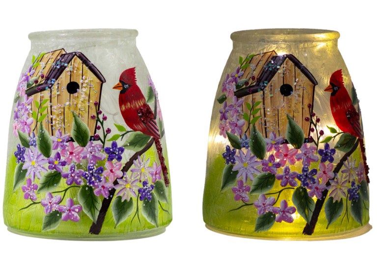 Cardinal Light Up Glass Decor