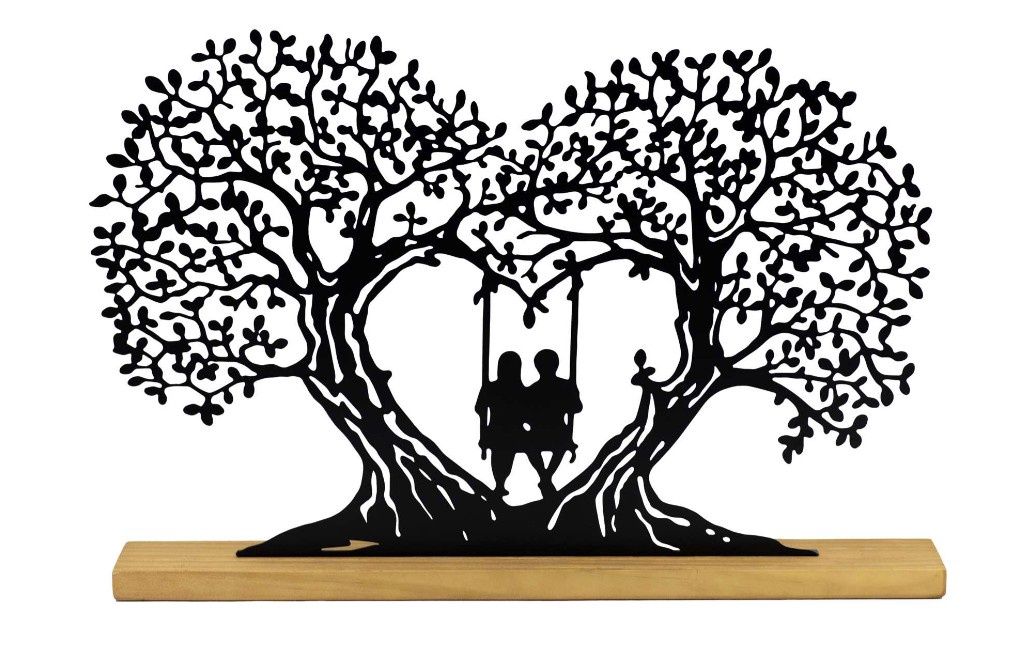 Metal Tree Heart Couple Swing
