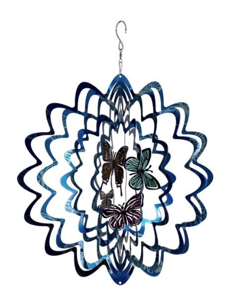 Blue Butterfly Wind Spinner
