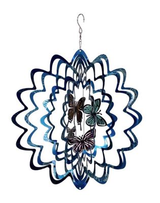 Blue Butterfly Wind Spinner