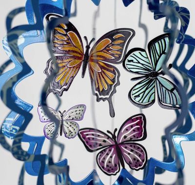 Blue Butterfly Wind Spinner