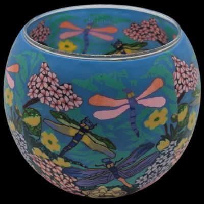 Claymaster Light Globe - Dragonfly Garden, 3.5" X 4"