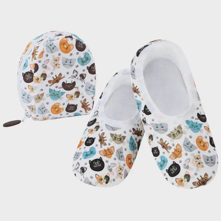 Womens Kittie Faces Skinnies / Snoozies With Travel Pouch