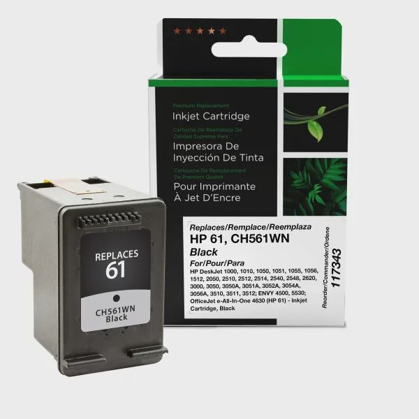 HP 61 Black Ink Cartridge, Remanufactured Black Ink