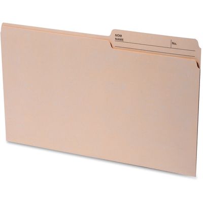 Ivory / White File Folders, 8 1/2" x 14", Legal Size, 1/2 Tab Cut, Singles