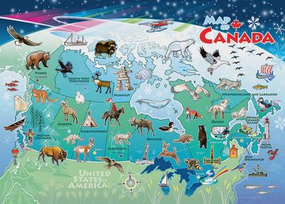 Cobble Hill 35 Piece Tray Puzzle – Canada Map