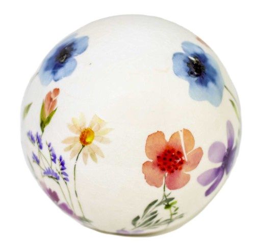 Ceramic White Floral Sphere