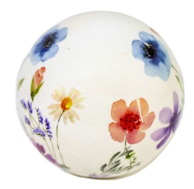 Ceramic White Floral Sphere