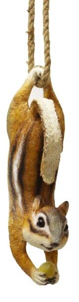 Hanging Chipmunk Holding Acorn Ornament