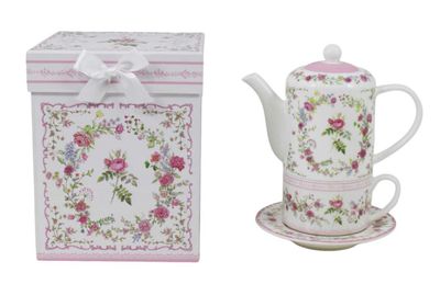 Pink Floral Tea Cup Set 4 pc set