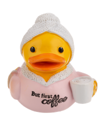 Duck Figurine - But Coffee First