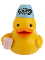 Duck Figurine - Powered By Coffee