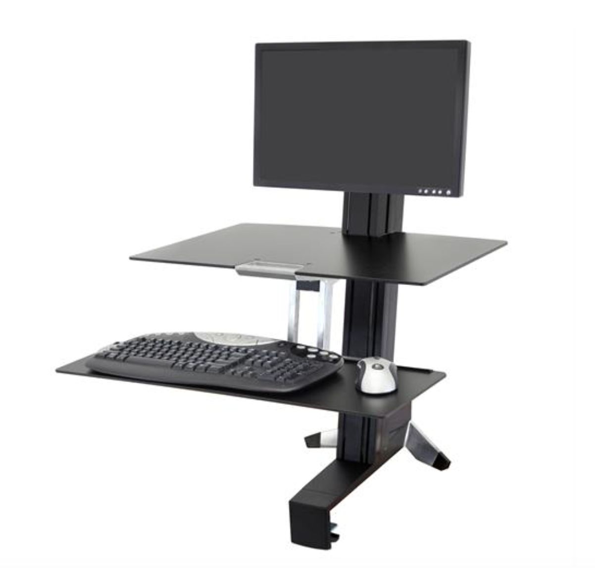 Ergotron WorkFit-S, Single LD Workstation with Worksurface - Black