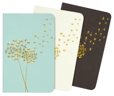 Set Of 3 Notebook Jotter Dandelion Wishes