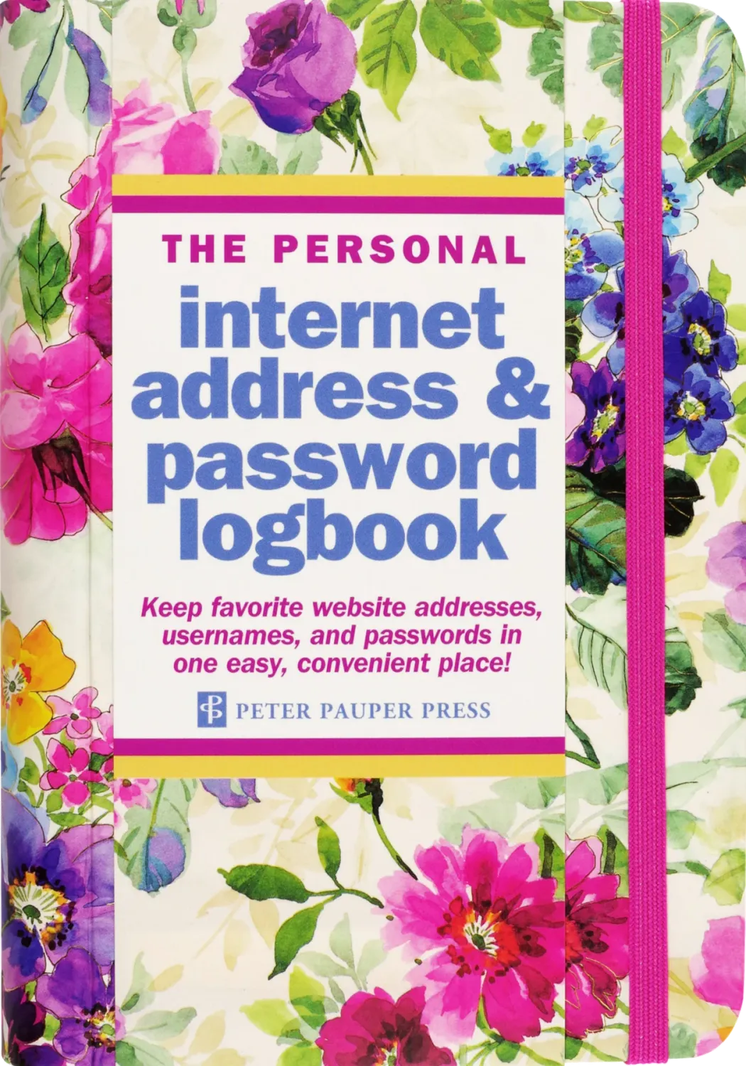 Personal Internet Address &amp; Password Logbook - Peony Garden