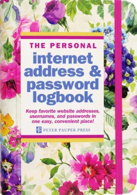 Personal Internet Address &amp; Password Logbook - Peony Garden