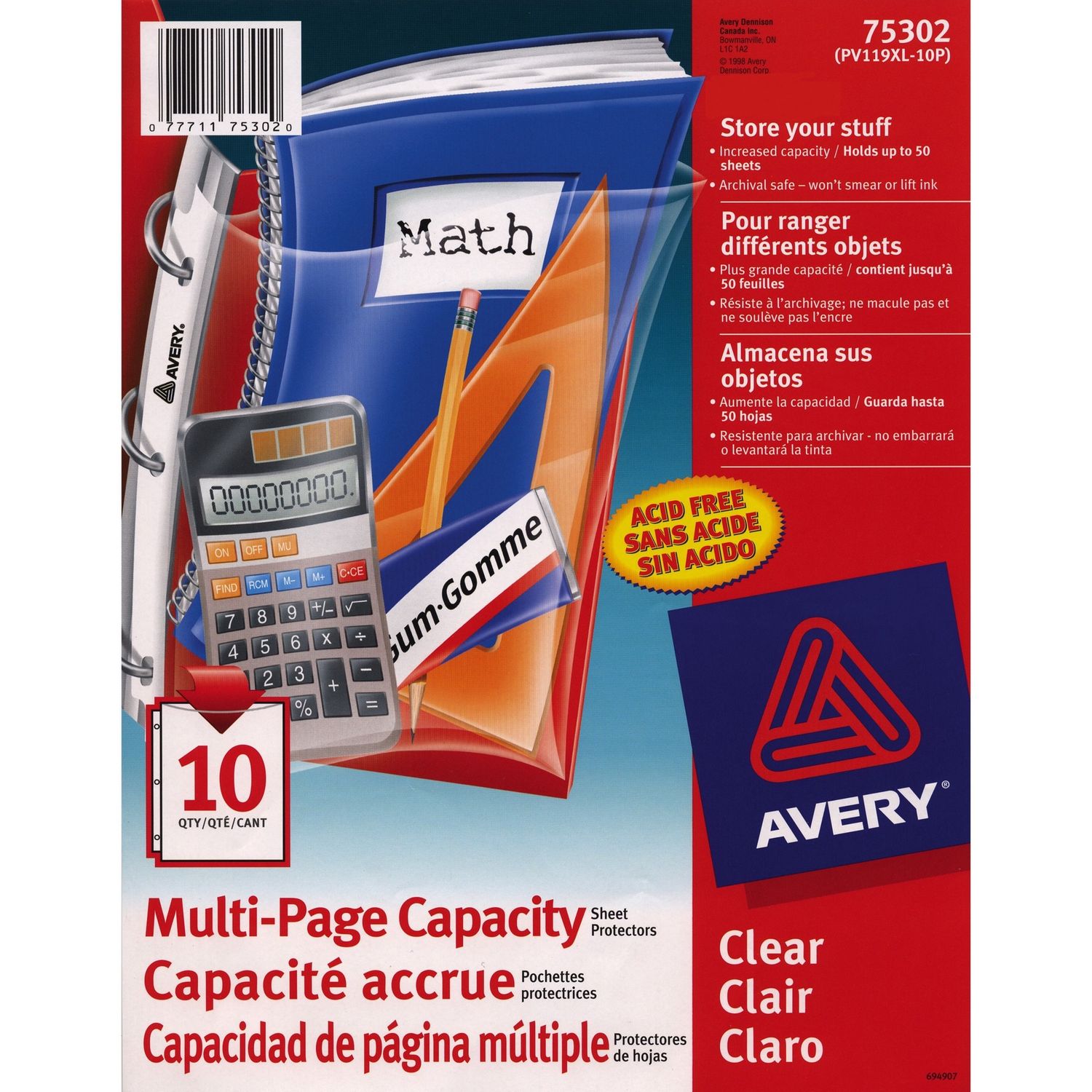 Avery Multi-Page Capacity Sheet Protectors 8½" x 11", 10 Pack