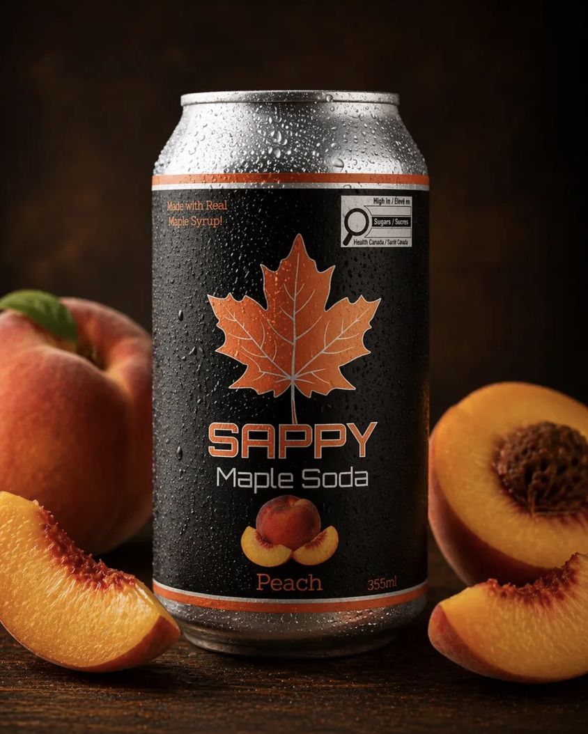 Sappy Maple Soda, Peach Flavour