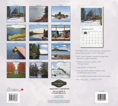 2027 Calendar Northern Getaway Pine Ridge Art