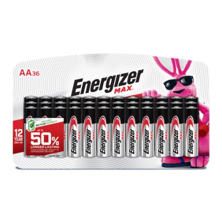 Energizer MAX AA Batteries, Alkaline, 36 Pack