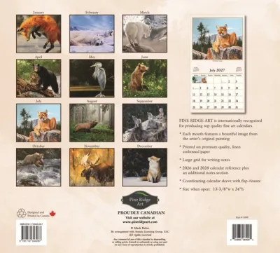 2027 Calendar Animal Instincts Pine Ridge Art