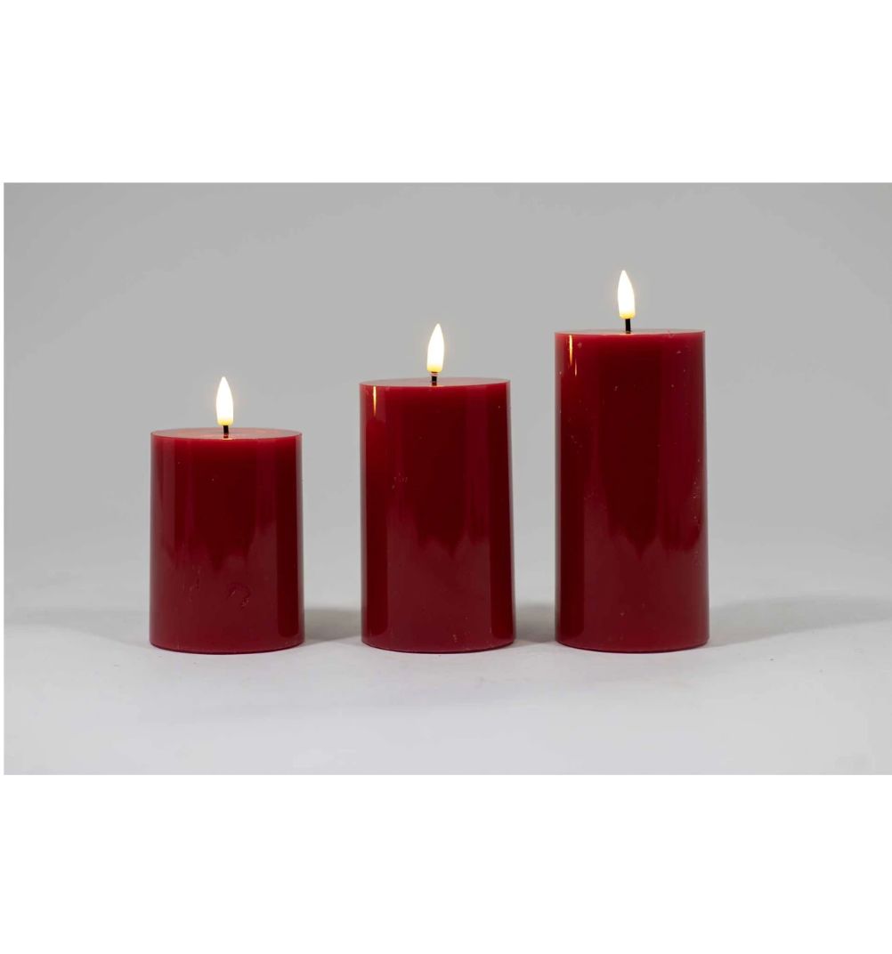 Red Wax LED Candles With Timers