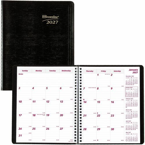Brownline Essential 14-Month Monthly Planner, 8 7/8" x 7 1/8" - 2027