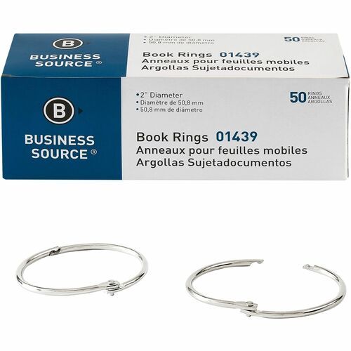 Book Rings, Silver, 2", Singles