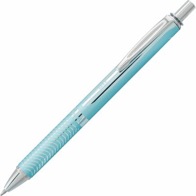 Pentel EnerGel Alloy Retractable Gel Pen, 0.7mm, Aqua Barrel, Black Ink