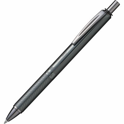 Pentel EnerGel Alloy Retractable Gel Pen, 0.7mm, Brown Barrel, Black Ink
