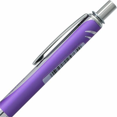 Pentel EnerGel Alloy Retractable Gel Pen, 0.7mm, Violet Barrel, Black Ink