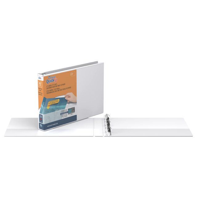 QuickFit Heavy Duty Landscape 8.5" x 11" Binder, 1" Round Ring, White