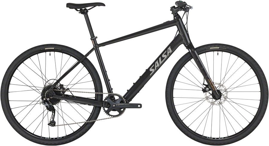 Salsa Confluence Flat Bar Altus 1x9 Ebike - 700c, Aluminum, Black, Small
