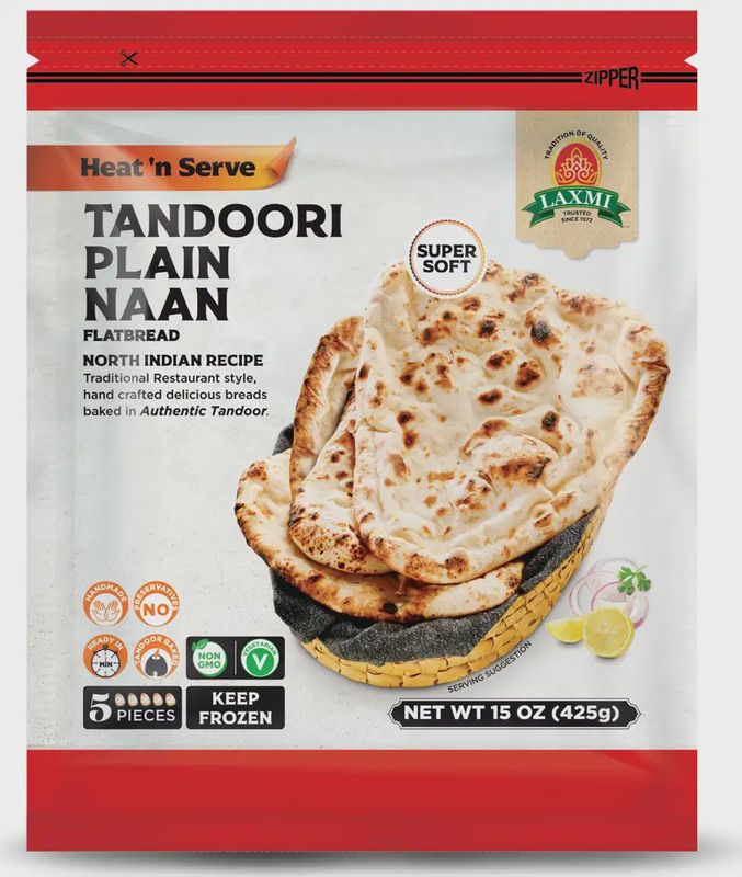 LX Tandoori Plain Naan 5 pcs