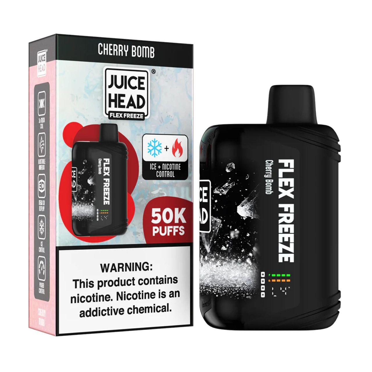 Juice Head Flex Freeze 50K Puff Disposable, Flavor: Cherry Bomb