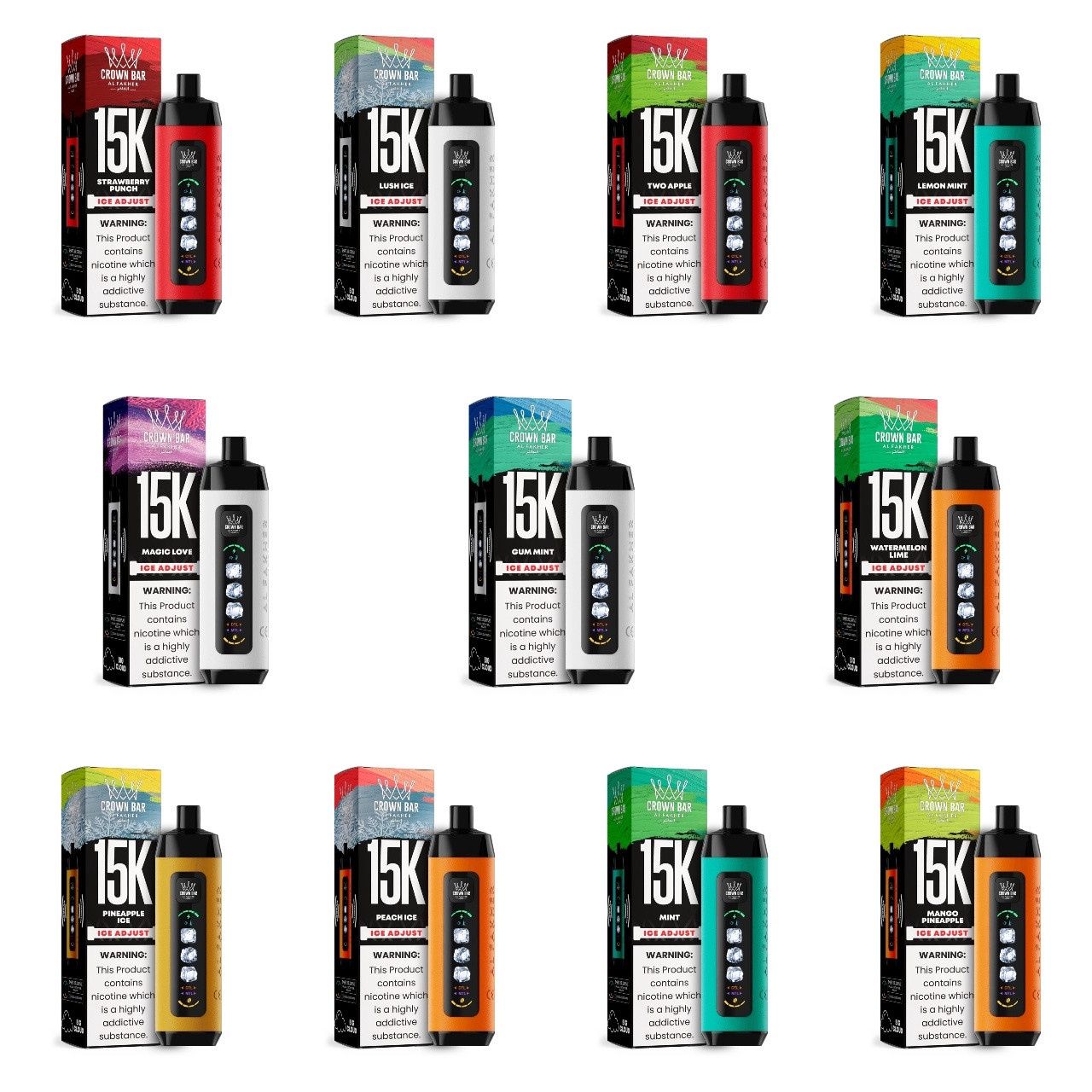 Al Fakher Crown Bar Ice Adjust 15K Puff Disposable