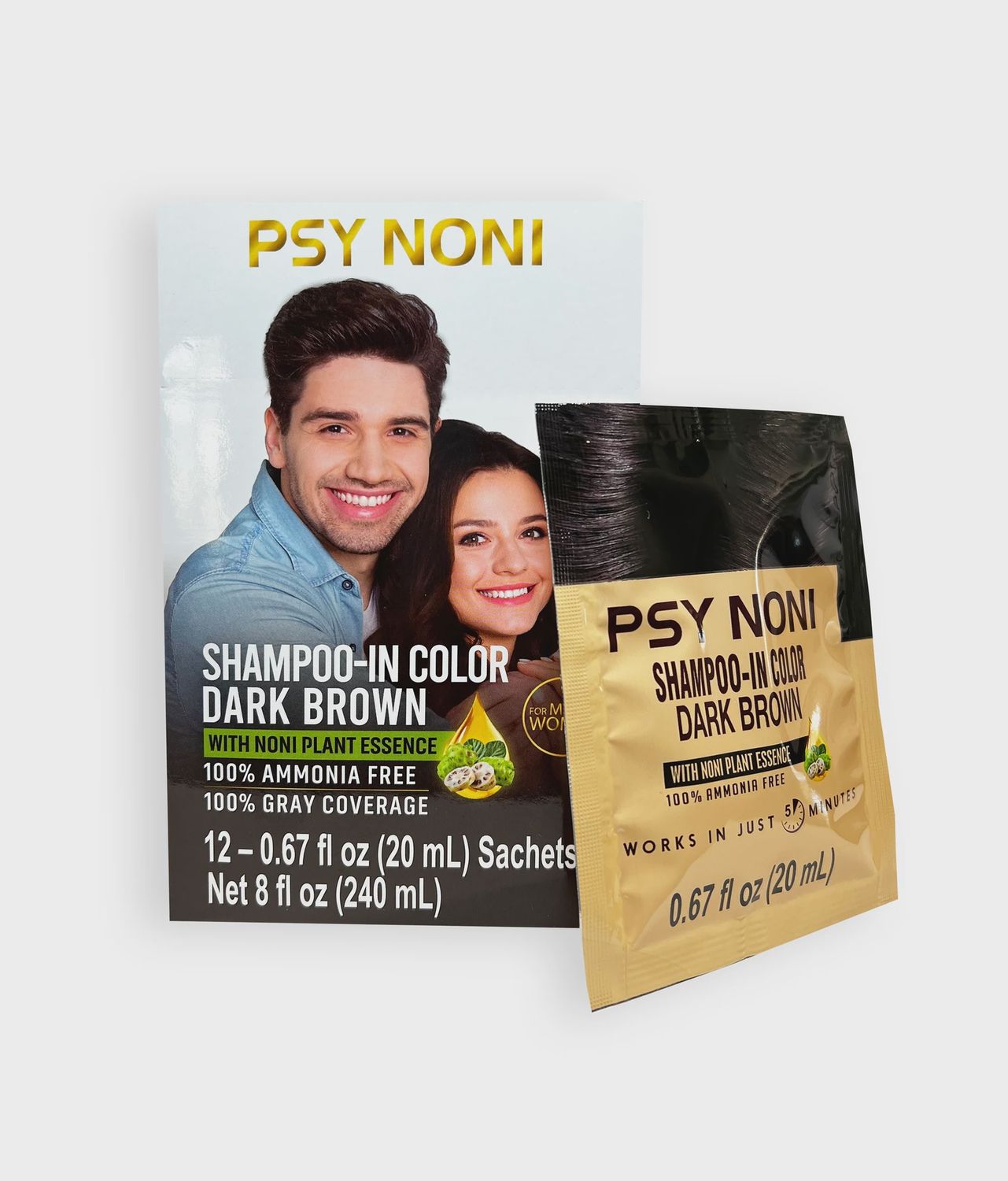 PSY NONI Semi Permanent Hair Color Shampoo Dark Brown