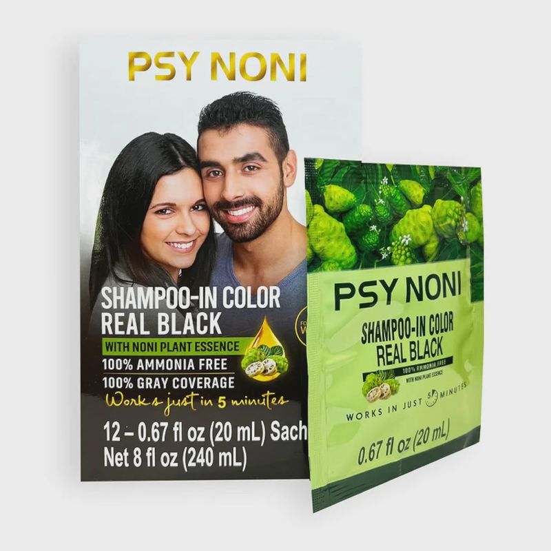 PSY NONI Semi Permanent Hair Color Shampoo Real Black