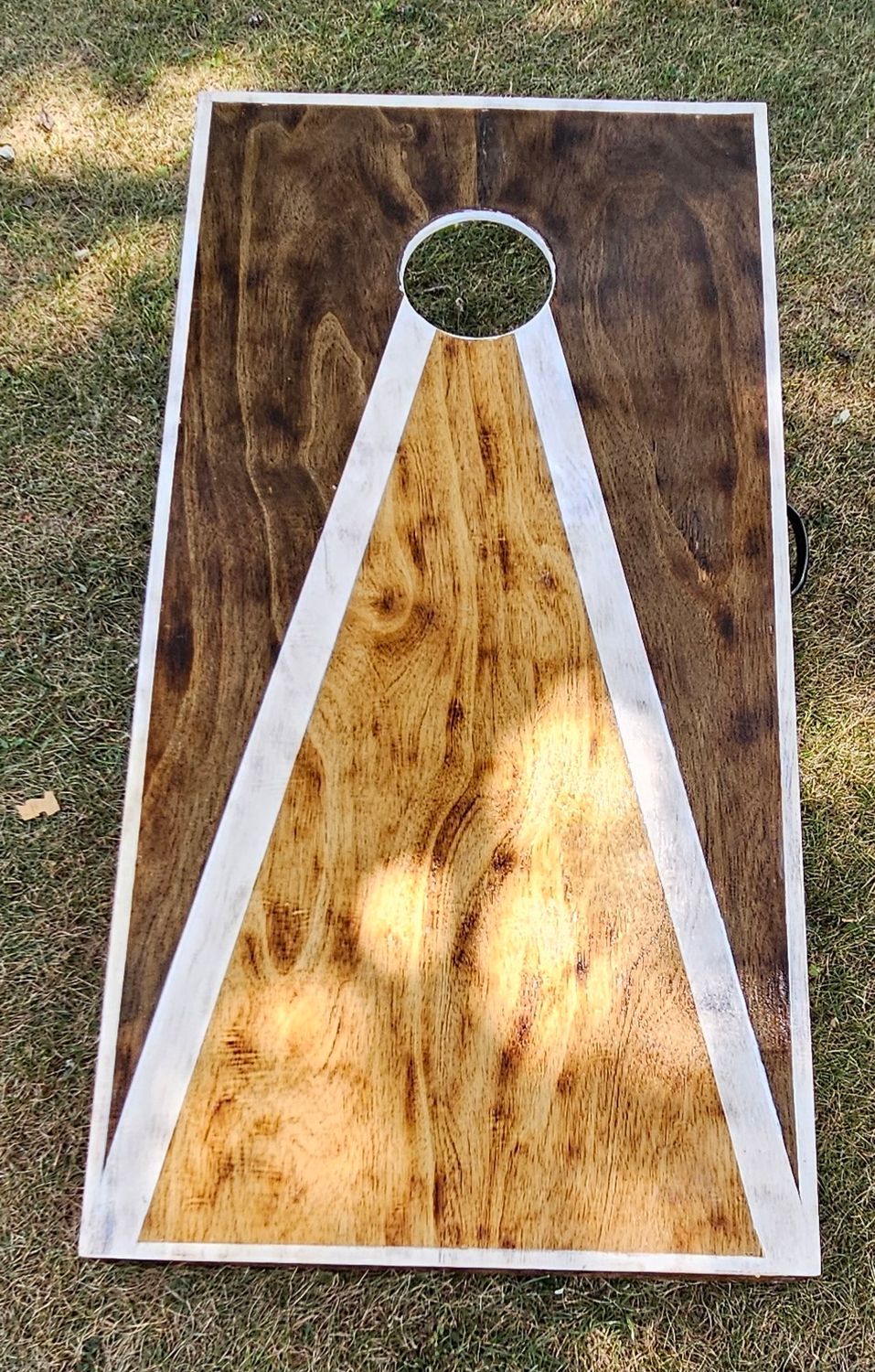 Patterned burned corn hole boards