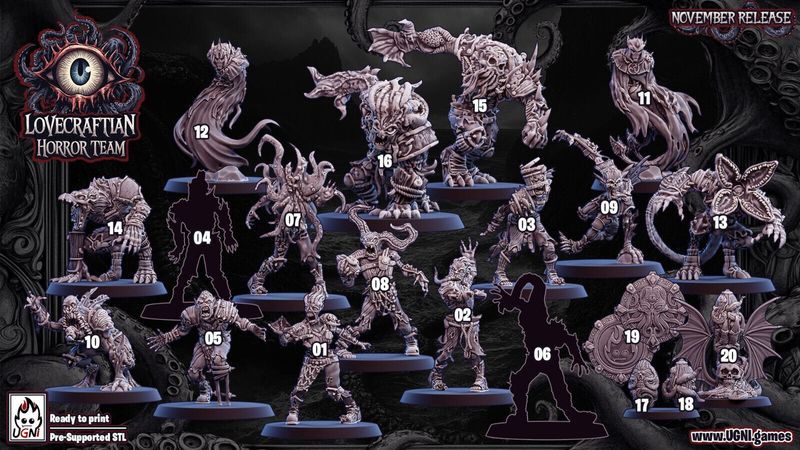 Lovecraftian team  - 32mm