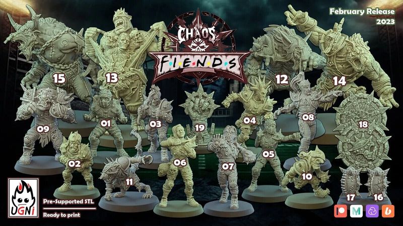 fiends of chaos - 32mm