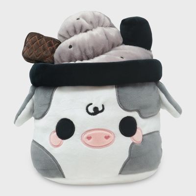 Black Sesame Mooshake (Cute Fluffy Dessert Food Plushie)