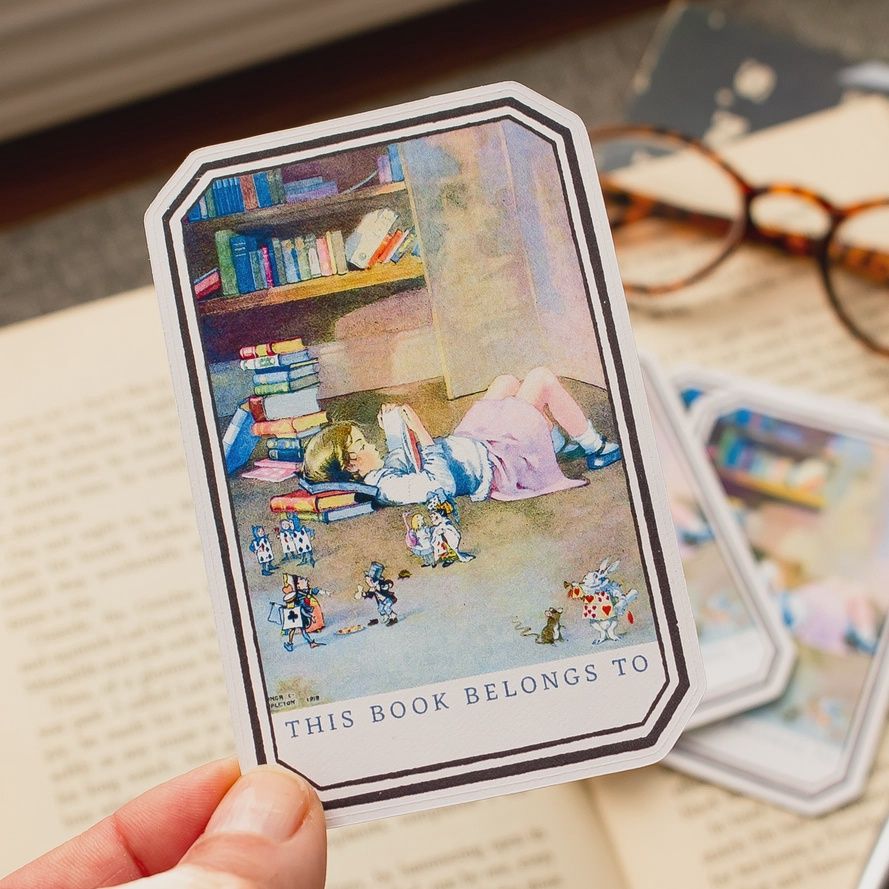 Alice and Wonderland Bookplate Sticker