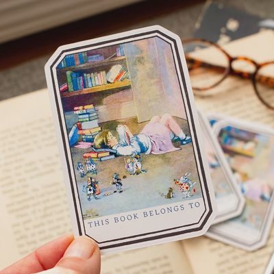 Alice and Wonderland Bookplate Sticker