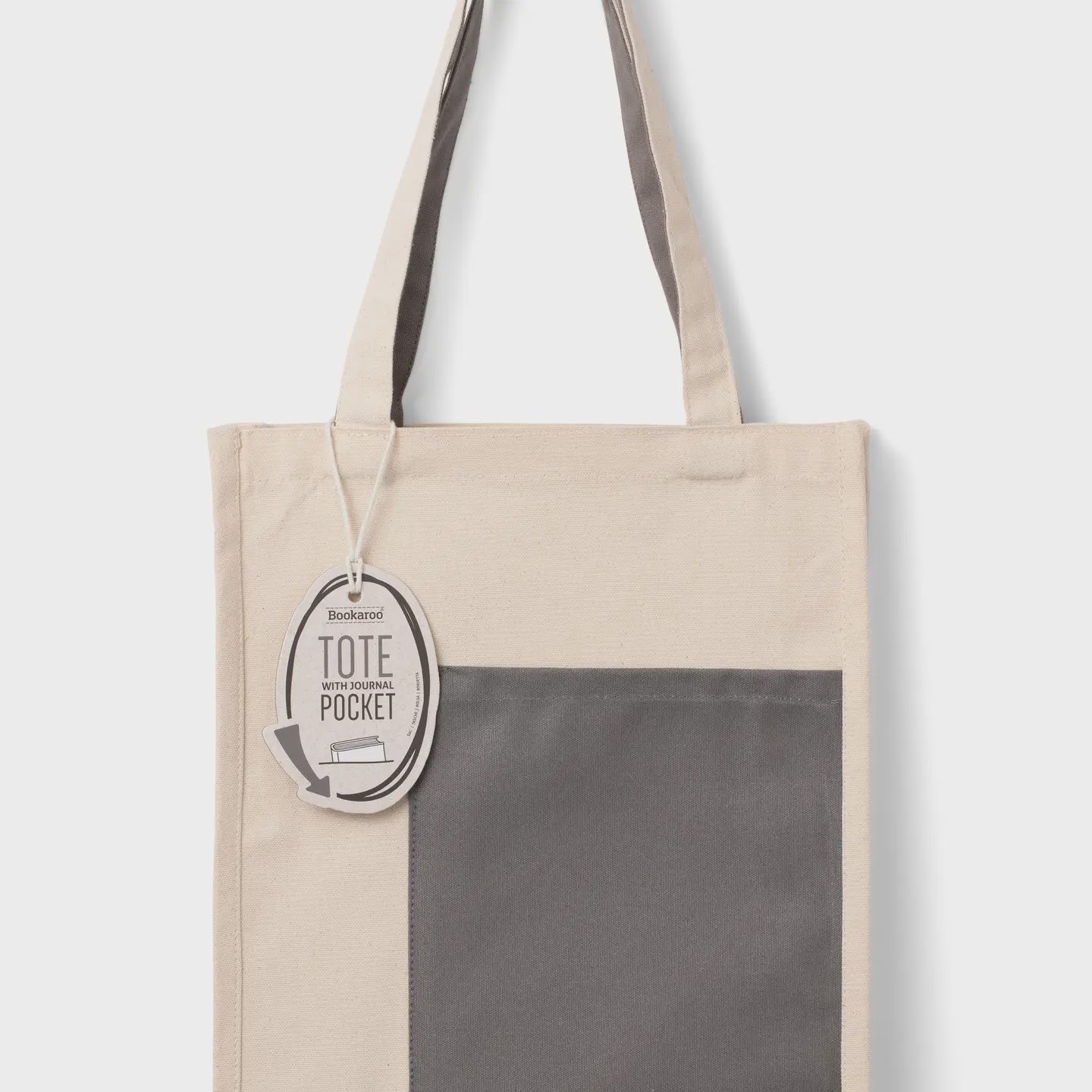 Bookaroo Tote Bag, Colour: Charcoal &amp; Cream
