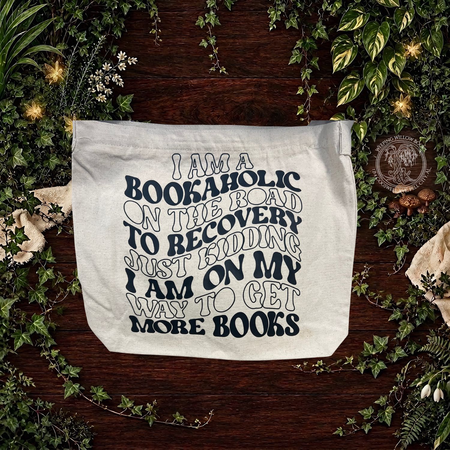 Bookaholic Tote, Colour: Cream &amp; Black