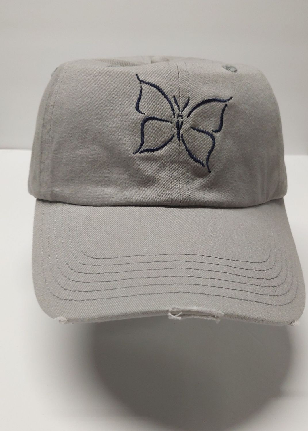 Cap Distressed Concrete Butterfly