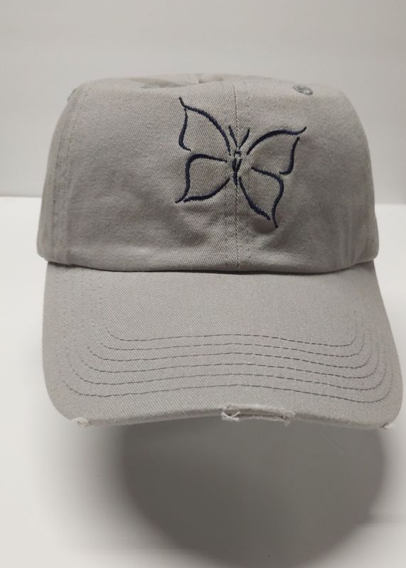 Cap Distressed Concrete Butterfly